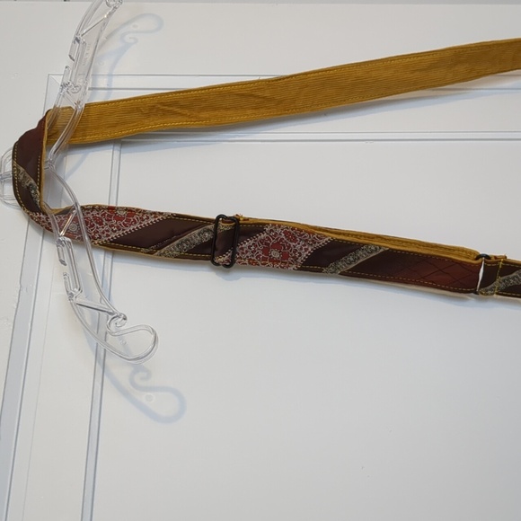 Retro Autumn Colors 60s Crossbody Bag Fall Leaves Satchel Vintage Materials - Picture 5 of 9